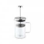 JENSON. Cafeteira em vidro borossilicato com tampa em a&ccedil;o inox (600 mL) - Cromado