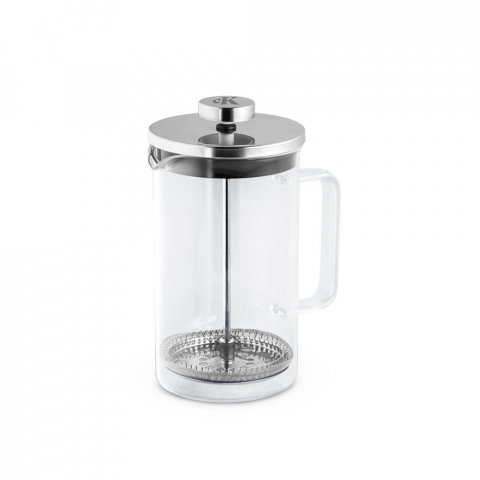 JENSON. Cafeteira em vidro borossilicato com tampa em a&ccedil;o inox (600 mL) - Cromado