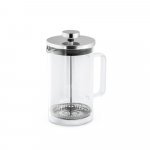 JENSON. Cafeteira em vidro borossilicato com tampa em a&ccedil;o inox (600 mL) - Cromado