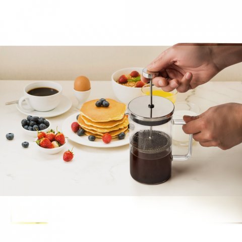 JENSON. Cafeteira em vidro borossilicato com tampa em a&ccedil;o inox (600 mL)