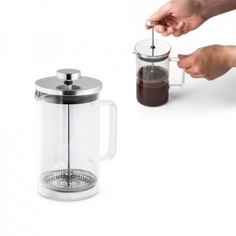 JENSON. Cafeteira em vidro borossilicato com tampa em a&ccedil;o inox (600 mL)