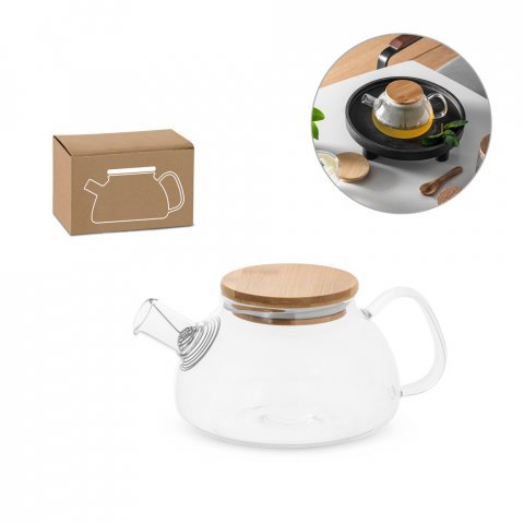 SNEAD. Bule em vidro borossilicato com infusor em a&ccedil;o inox (750 mL)