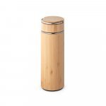 SOW. Garrafa em a&ccedil;o inox e bambu de parede dupla t&eacute;rmica, isolada a v&aacute;cuo (440 mL) - Natural