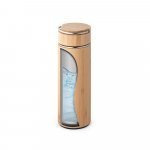 SOW. Garrafa em a&ccedil;o inox e bambu de parede dupla t&eacute;rmica, isolada a v&aacute;cuo (440 mL) - Natural