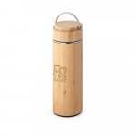 SOW. Garrafa em a&ccedil;o inox e bambu de parede dupla t&eacute;rmica, isolada a v&aacute;cuo (440 mL) - Natural