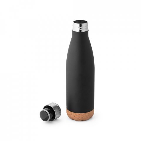 SOLBERG. Garrafa em a&ccedil;o inox de parede dupla t&eacute;rmica, isolada a v&aacute;cuo (560 mL) - Preto