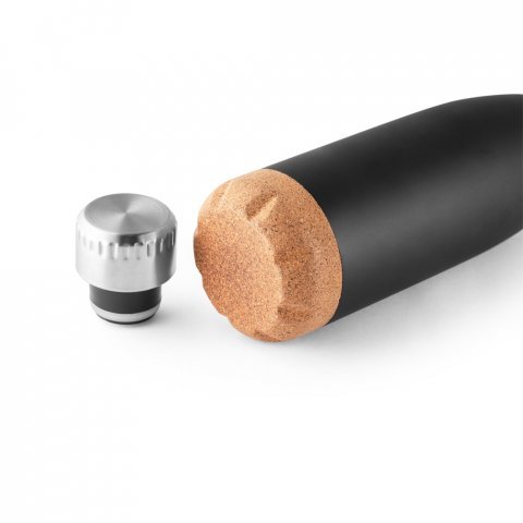 SOLBERG. Garrafa em a&ccedil;o inox de parede dupla t&eacute;rmica, isolada a v&aacute;cuo (560 mL) - Preto