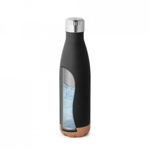 SOLBERG. Garrafa em a&ccedil;o inox de parede dupla t&eacute;rmica, isolada a v&aacute;cuo (560 mL) - Preto