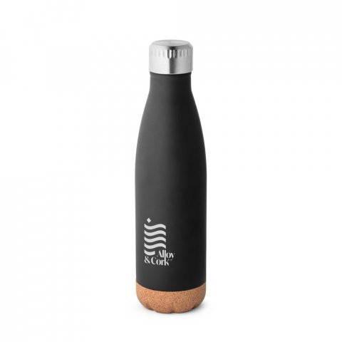 SOLBERG. Garrafa em a&ccedil;o inox de parede dupla t&eacute;rmica, isolada a v&aacute;cuo (560 mL) - Preto