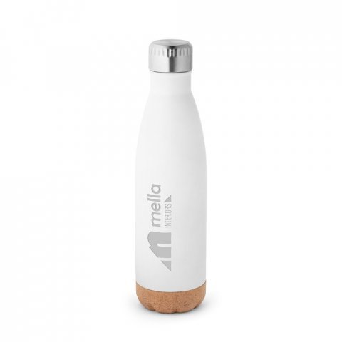 SOLBERG. Garrafa em a&ccedil;o inox de parede dupla t&eacute;rmica, isolada a v&aacute;cuo (560 mL) - Branco