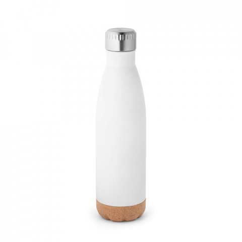 SOLBERG. Garrafa em a&ccedil;o inox de parede dupla t&eacute;rmica, isolada a v&aacute;cuo (560 mL) - Branco