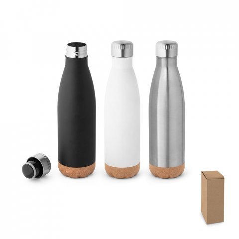 SOLBERG. Garrafa em a&ccedil;o inox de parede dupla t&eacute;rmica, isolada a v&aacute;cuo (560 mL)