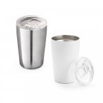 SLIDER. Copo de viagem para sublima&ccedil;&atilde;o em a&ccedil;o inox de parede dupla t&eacute;rmica, isolada a v&aacute;cuo (380 mL)