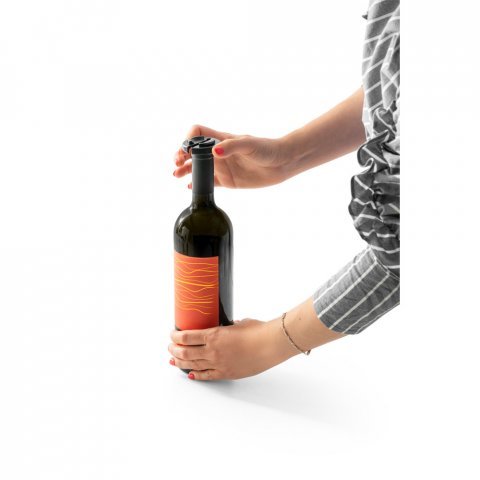 WINERY. Conjunto de saca-rolhas el&eacute;trico e acess&oacute;rios em ABS e TPE - Preto