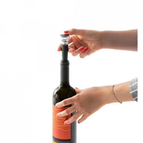 WINERY. Conjunto de saca-rolhas el&eacute;trico e acess&oacute;rios em ABS e TPE - Preto