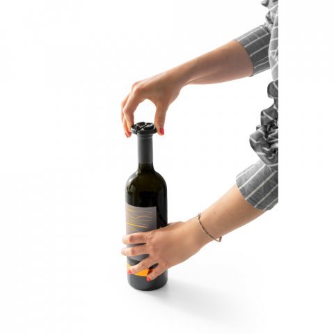 MERLOT. Saca-rolhas el&eacute;trico em ABS com pilhas inclusas - Preto