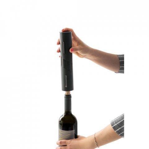 MERLOT. Saca-rolhas el&eacute;trico em ABS com pilhas inclusas - Preto