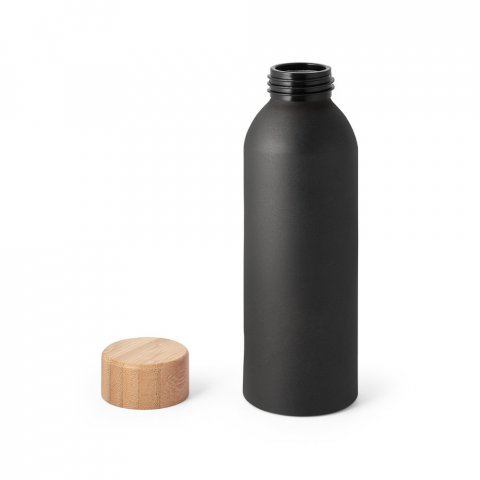 QUETA. Squeeze em alum&iacute;nio com acabamento mate (550 mL) - Preto