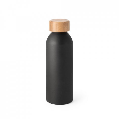 QUETA. Squeeze em alum&iacute;nio com acabamento mate (550 mL) - Preto