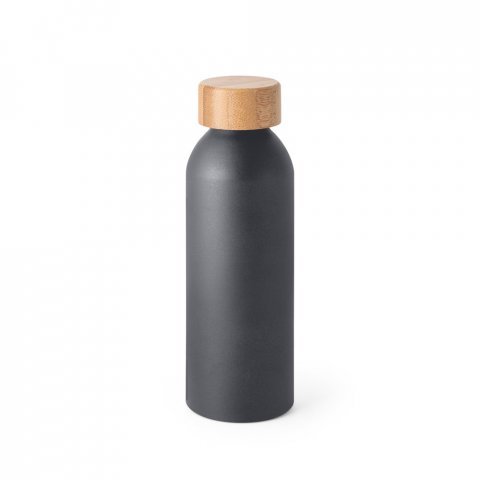 QUETA. Squeeze em alum&iacute;nio com acabamento mate (550 mL) - Cinza escuro
