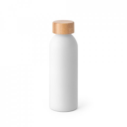 QUETA SOFT. Squeeze em alum&iacute;nio com acabamento emborrachado (550 mL) - Branco