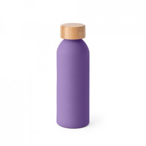 QUETA SOFT. Squeeze em alum&iacute;nio com acabamento emborrachado (550 mL) - Roxo