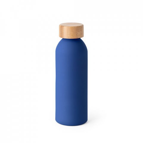 QUETA SOFT. Squeeze em alum&iacute;nio com acabamento emborrachado (550 mL) - Azul marinho
