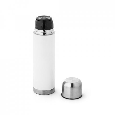 HENDERSON. Squeeze t&eacute;rmico em a&ccedil;o inox 500 mL - Branco