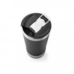 HALPERT LID. Copo de viagem em a&ccedil;o inox t&eacute;rmico, com parede dupla isolada a v&aacute;cuo (630 mL) - Preto