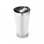 HALPERT LID. Copo de viagem em a&ccedil;o inox t&eacute;rmico, com parede dupla isolada a v&aacute;cuo (630 mL) - Branco