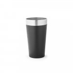 HALPERT. Copo de viagem em a&ccedil;o inox t&eacute;rmico, com parede dupla isolada a v&aacute;cuo (540 mL) - Preto