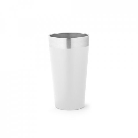 HALPERT. Copo de viagem em a&ccedil;o inox t&eacute;rmico, com parede dupla isolada a v&aacute;cuo (540 mL) - Branco