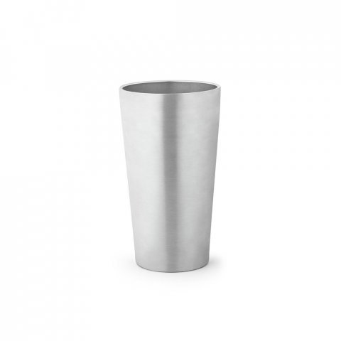 HALPERT. Copo de viagem em a&ccedil;o inox t&eacute;rmico, com parede dupla isolada a v&aacute;cuo (540 mL) - Cromado satinado