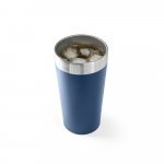 HALPERT. Copo de viagem em a&ccedil;o inox t&eacute;rmico, com parede dupla isolada a v&aacute;cuo (540 mL) - Azul marinho