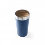 HALPERT. Copo de viagem em a&ccedil;o inox t&eacute;rmico, com parede dupla isolada a v&aacute;cuo (540 mL) - Azul marinho
