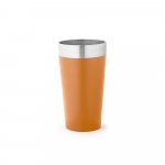 HALPERT. Copo de viagem em a&ccedil;o inox t&eacute;rmico, com parede dupla isolada a v&aacute;cuo (540 mL) - Camel