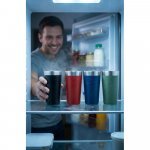 HALPERT. Copo de viagem em a&ccedil;o inox t&eacute;rmico, com parede dupla isolada a v&aacute;cuo (540 mL)