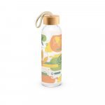 SOLER BAMBU. Squeeze para sublima&ccedil;&atilde;o em vidro com tampa em bambu (500 mL) - Natural