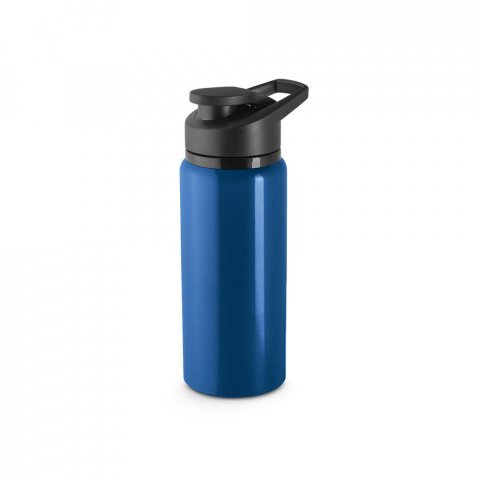 SHAWN. Squeeze esportiva em alum&iacute;nio 100% reciclado com parede simples (660 mL) - Azul marinho