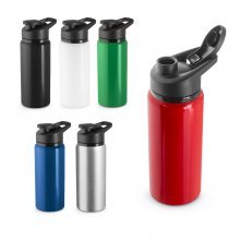SHAWN. Squeeze esportiva em alum&iacute;nio 100% reciclado com parede simples (660 mL)