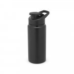 SHAWN SOFT. Squeeze esportiva em alum&iacute;nio com parede simples e acabamento em mate (660 mL) - Preto