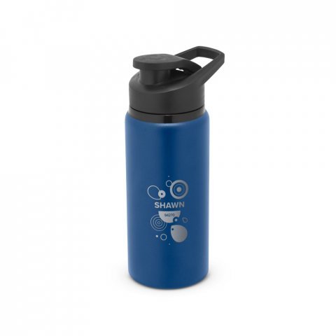 SHAWN SOFT. Squeeze esportiva em alum&iacute;nio com parede simples e acabamento em mate (660 mL) - Azul marinho