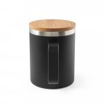 LAUDA. Copo de viagem em a&ccedil;o inox 90% reciclado, t&eacute;rmico com parede dupla isolada a v&aacute;cuo (420 mL) - Preto