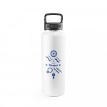 SINNER. Garrafa esportiva em a&ccedil;o inox 90% reciclado com revestimento em p&oacute; (1200 mL) - Branco