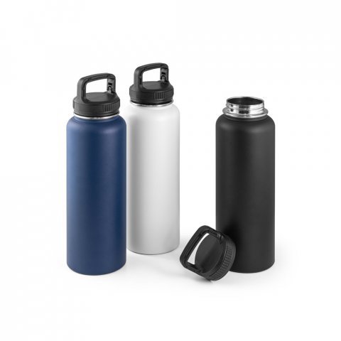 SINNER. Garrafa esportiva em a&ccedil;o inox 90% reciclado com revestimento em p&oacute; (1200 mL)