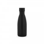 RE-BUFFON S. Garrafa t&eacute;rmica em a&ccedil;o inox 90% reciclado com parede dupla, isolada a v&aacute;cuo com acabamento em mate (400 mL) - Preto