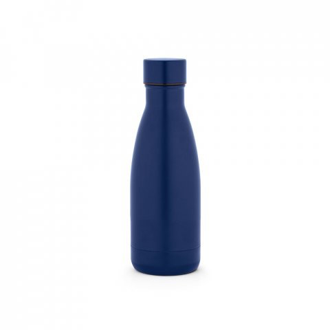 RE-BUFFON S. Garrafa t&eacute;rmica em a&ccedil;o inox 90% reciclado com parede dupla, isolada a v&aacute;cuo com acabamento em mate (400 mL) - Azul marinho
