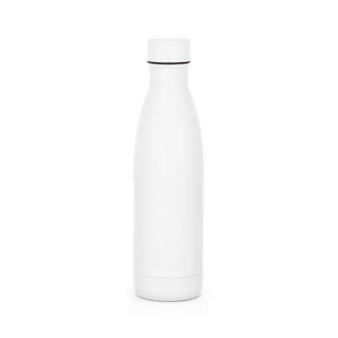 RE-BUFFON L. Garrafa em a&ccedil;o inox 90% reciclado de parede dupla t&eacute;rmica, isolada a v&aacute;cuo com acabamento mate (810 mL) - Branco