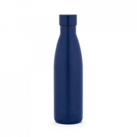 RE-BUFFON L. Garrafa em a&ccedil;o inox 90% reciclado de parede dupla t&eacute;rmica, isolada a v&aacute;cuo com acabamento mate (810 mL) - Azul marinho