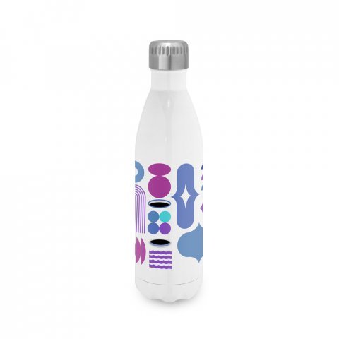 AMORTI L. Garrafa para sublima&ccedil;&atilde;o em a&ccedil;o inox com parede dupla, isolada a v&aacute;cuo (800 mL) - Branco